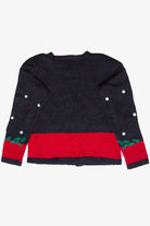 Vintage Bryn Connelly Button Embroidery Trees Ugly Christmas Sweater (1990s)