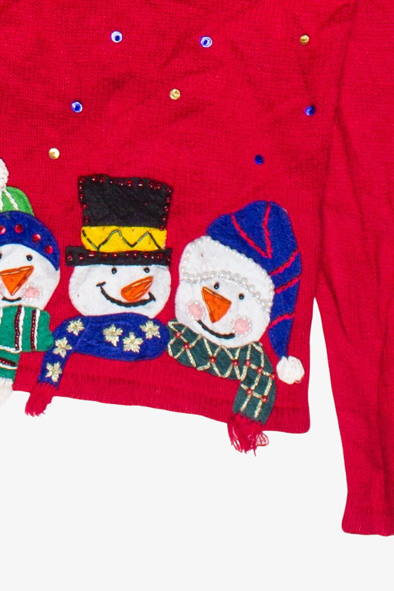 Vintage Carolina Colours Snowman Friends Ugly Christmas Sweater (2000s)
