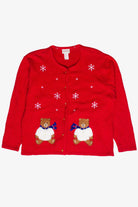 Vintage Crystal Kobe Cozy Bears Ugly Christmas Sweater (2000s)