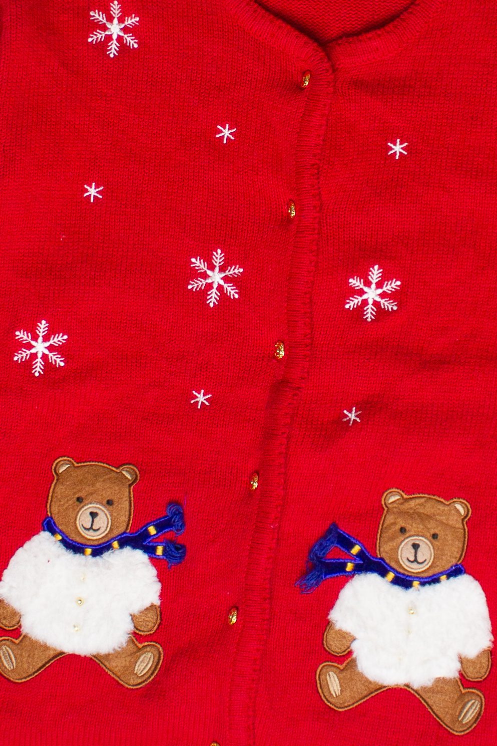 Vintage Crystal Kobe Cozy Bears Ugly Christmas Sweater (2000s)