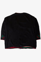 Vintage Black Ornaments Christmas Cardigan (1990s)