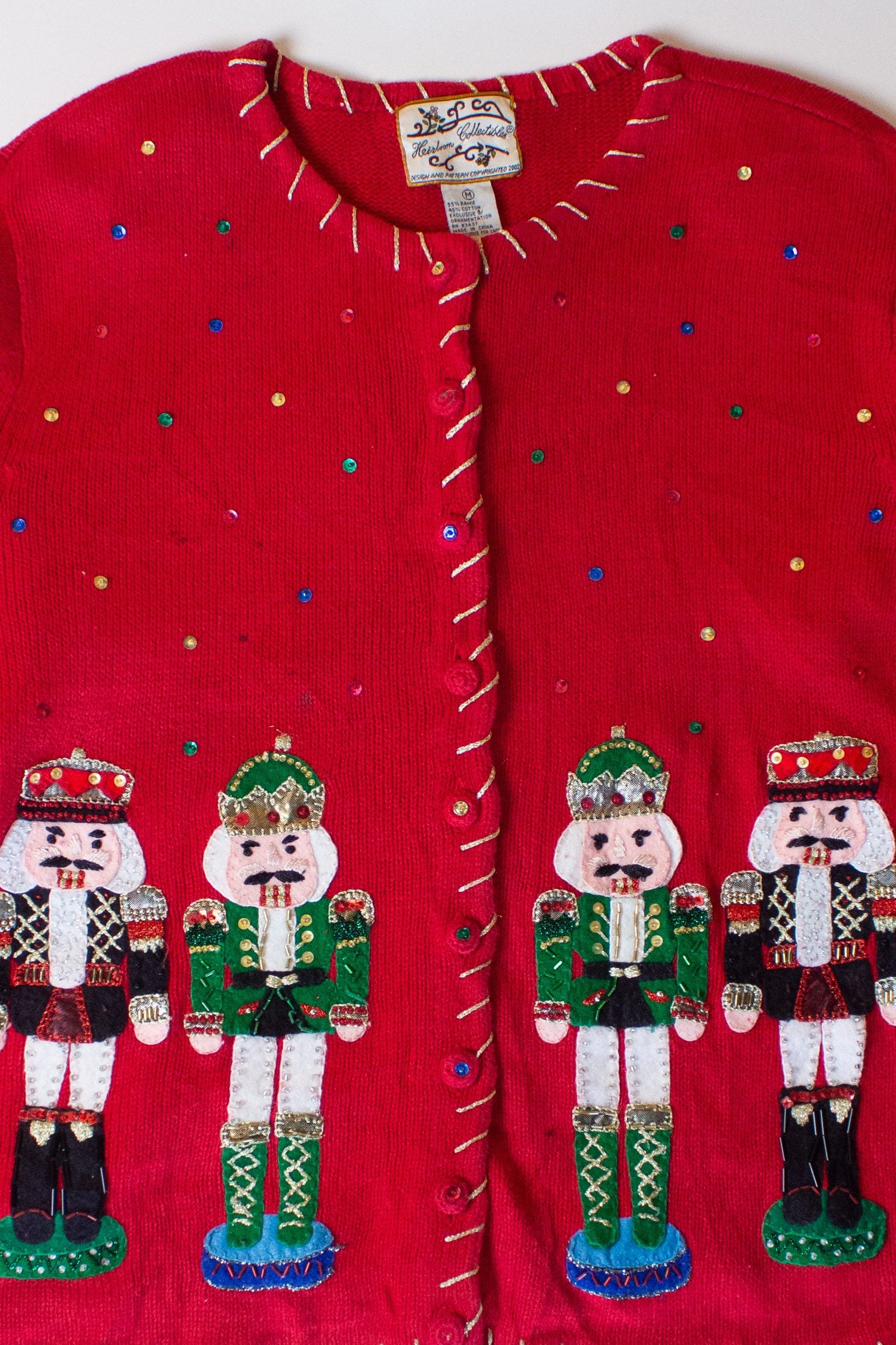 Vintage Nutcrackers Ugly Christmas Cardigan (1990s)