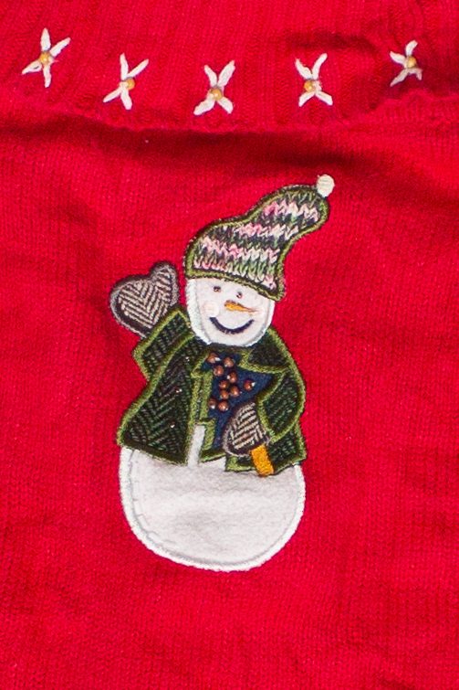 Vintage Snowman Friends Heirloom Collectibles Zip Up Ugly Christmas Sweater (2004)