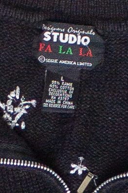 Vintage Santa's List Designers Originals Studio Zip Up Ugly Christmas Sweater (2000s)