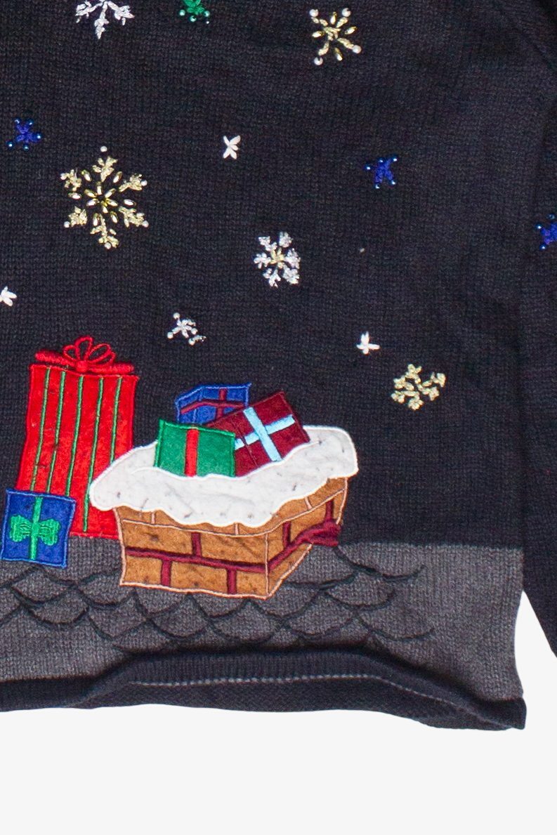 Vintage Santa's List Designers Originals Studio Zip Up Ugly Christmas Sweater (2000s)