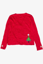 Vintage Beaded Christmas Trees Tiara International Zip Up Ugly Christmas Sweater (2000s)