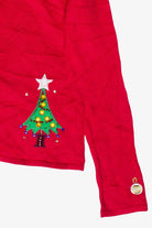 Vintage Beaded Christmas Trees Tiara International Zip Up Ugly Christmas Sweater (2000s)