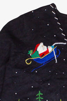 Vintage Santa Flying in His Sleigh Designers Originals Studio Ugly Christmas Sweater (2000s)