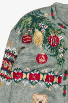 Vintage Embroidered Knit Ornaments & Toys Tiara International Ugly Christmas Sweater (2001)