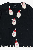 Vintage Michael Simon 3D Santa Applique Ugly Christmas Cardigan (2000s)