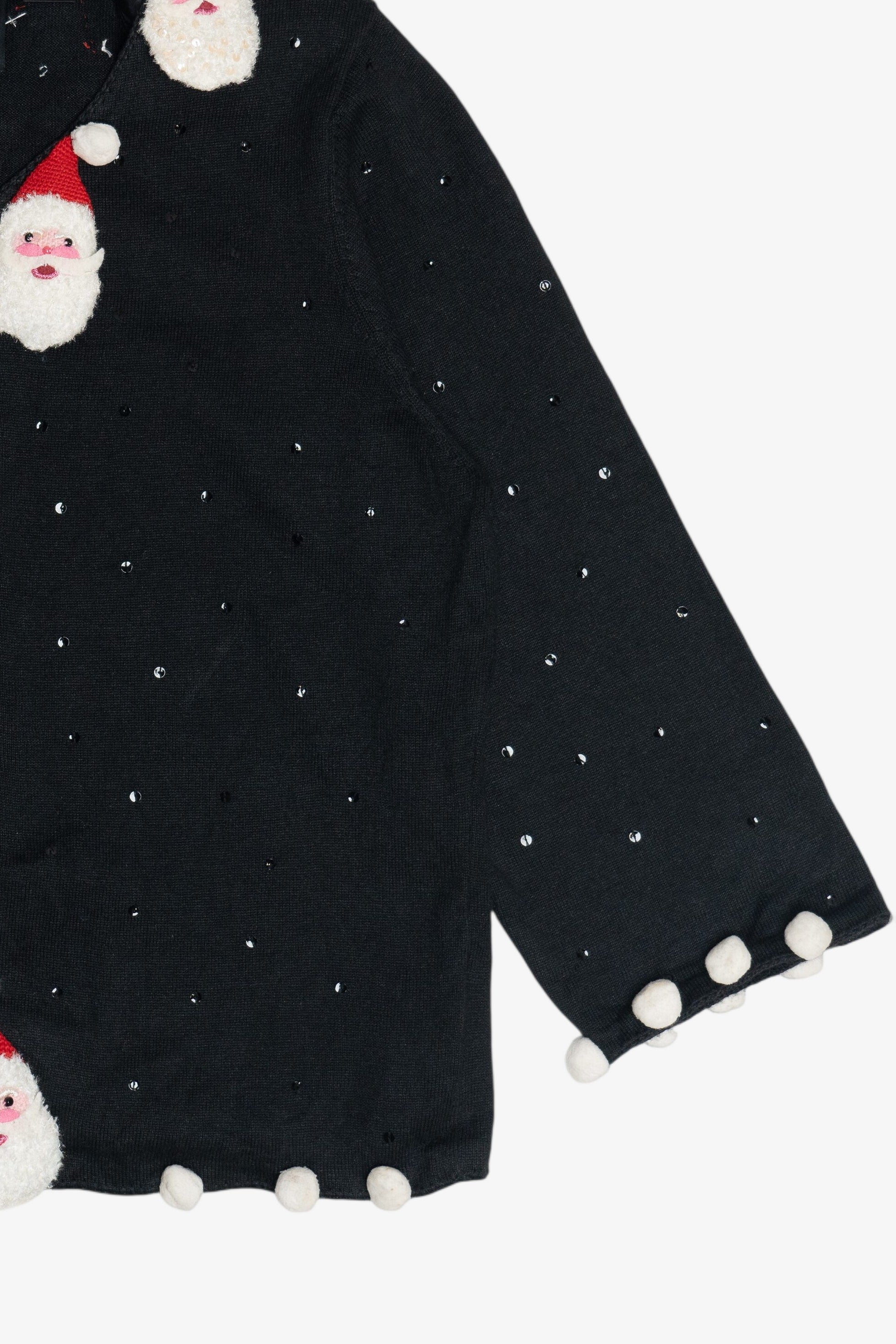 Vintage Michael Simon 3D Santa Applique Ugly Christmas Cardigan (2000s)
