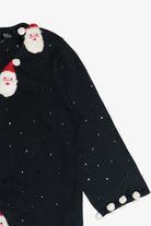 Vintage Michael Simon 3D Santa Applique Ugly Christmas Cardigan (2000s)