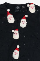 Vintage Michael Simon 3D Santa Applique Ugly Christmas Cardigan (2000s)