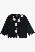 Vintage Michael Simon 3D Santa Applique Ugly Christmas Cardigan (2000s)