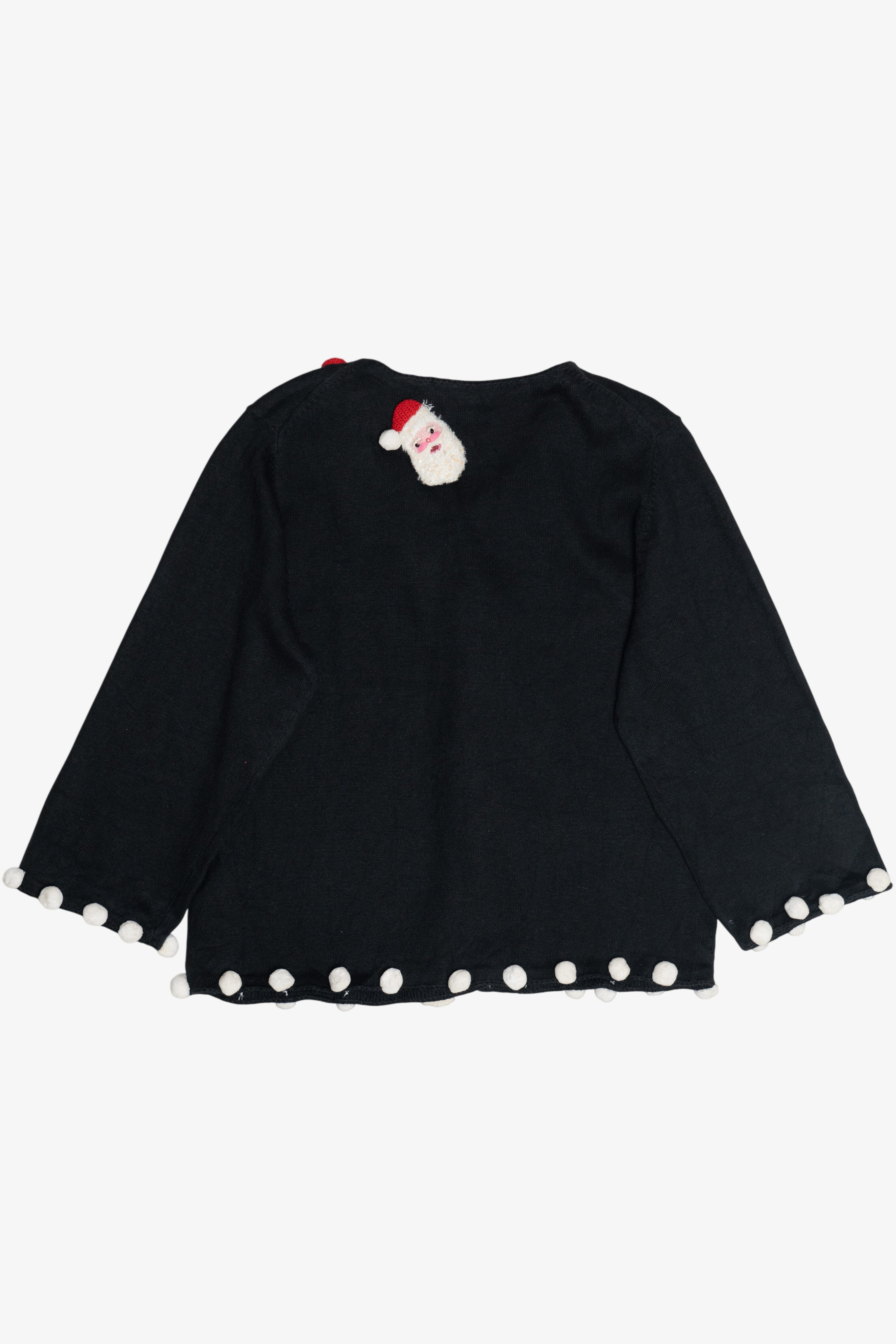 Vintage Michael Simon 3D Santa Applique Ugly Christmas Cardigan (2000s)
