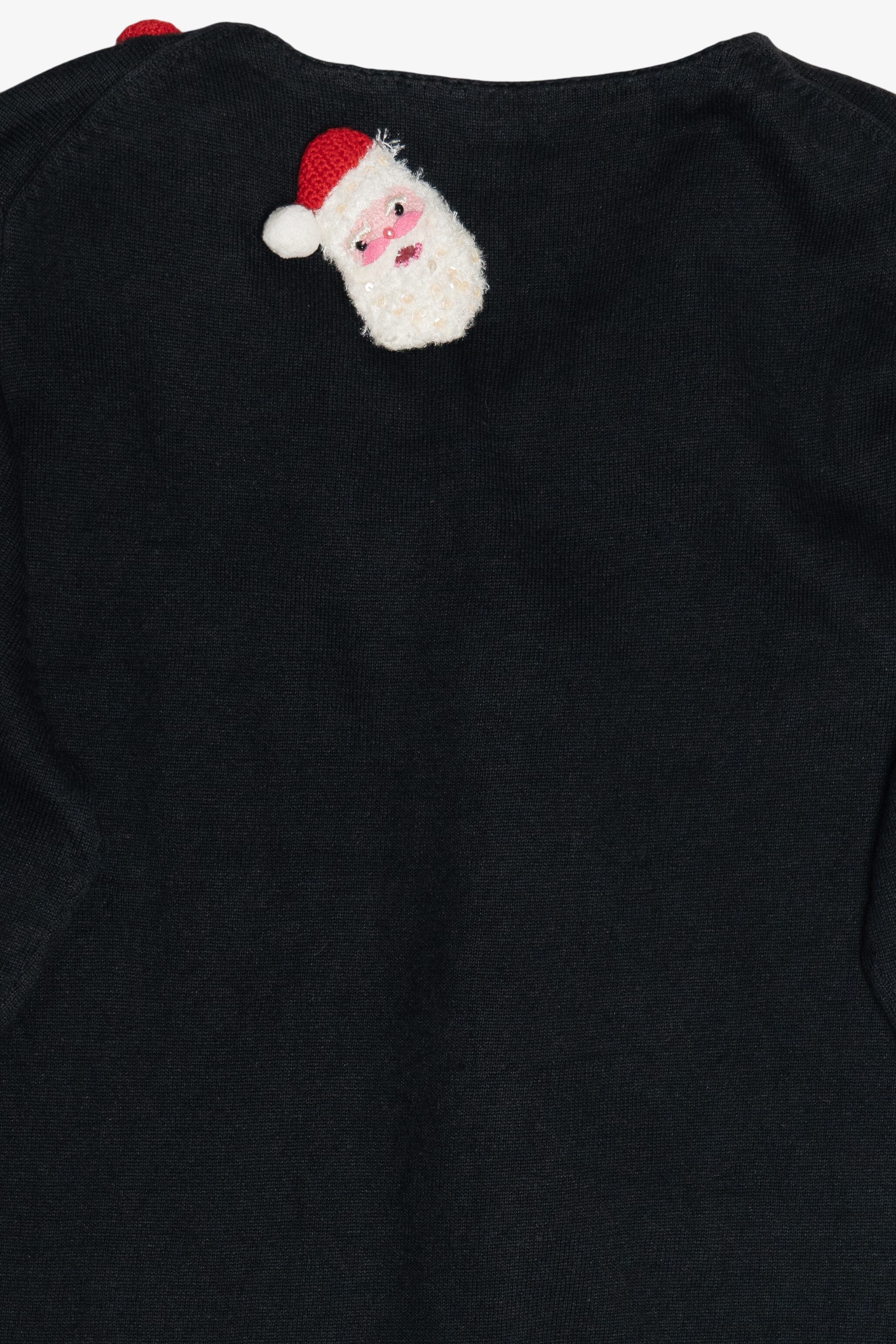 Vintage Michael Simon 3D Santa Applique Ugly Christmas Cardigan (2000s)