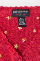 Vintage Red Santa Tree Christmas Cardigan (1990s)