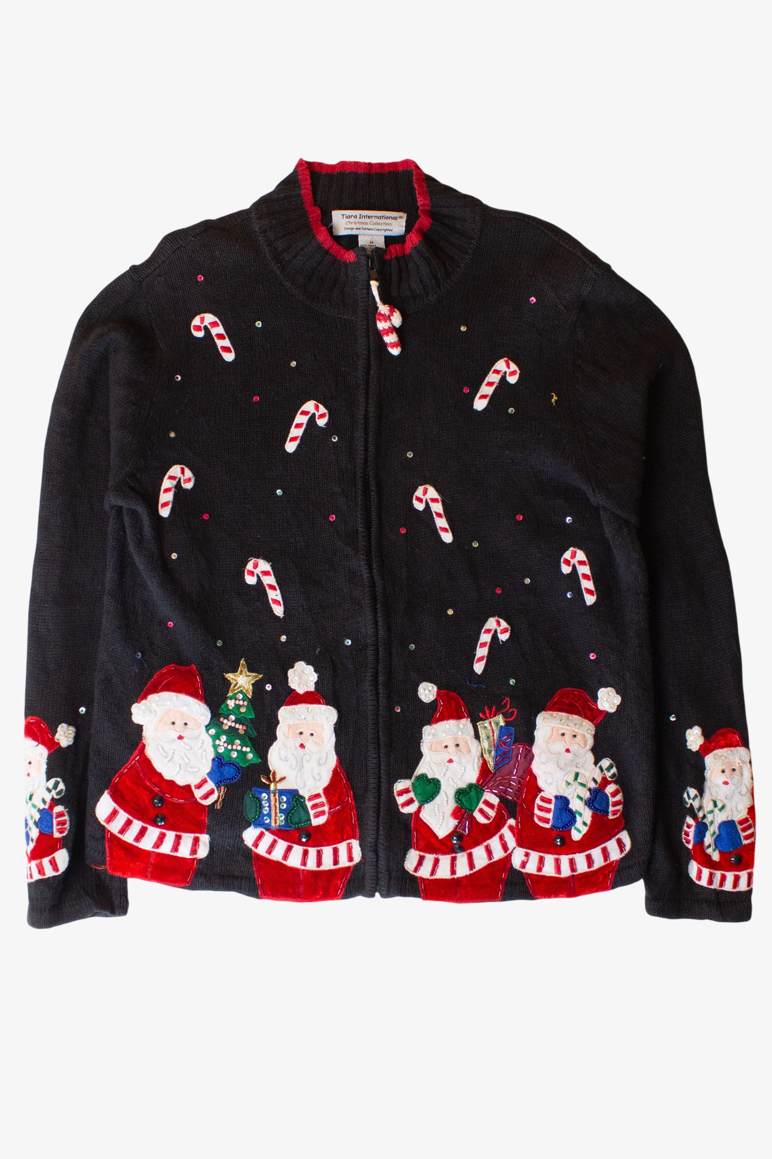 Vintage Candy Canes Christmas Cardigan (1990s)