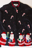 Vintage Candy Canes Christmas Cardigan (1990s)