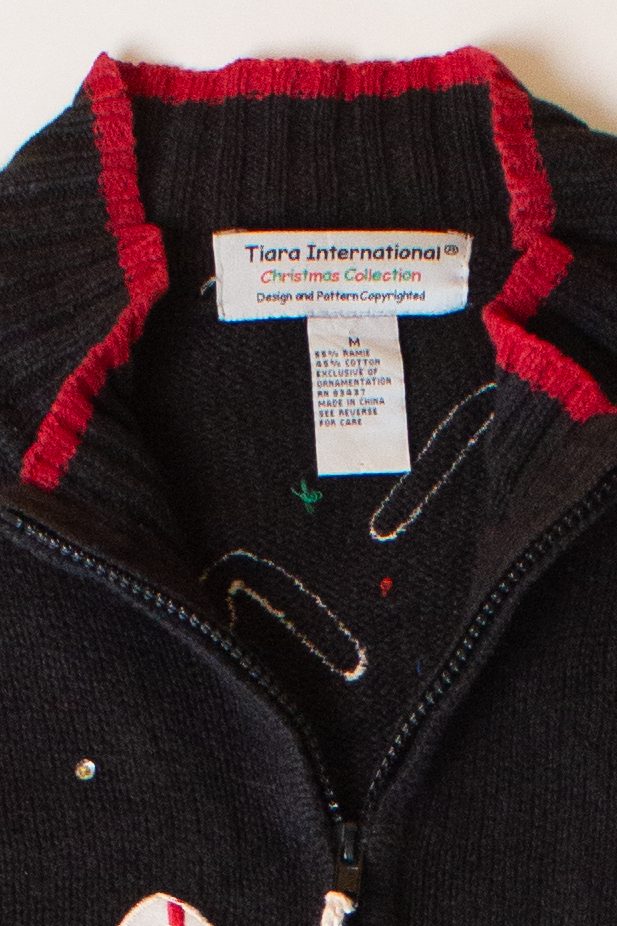 Vintage Candy Canes Christmas Cardigan (1990s)