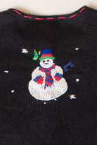Vintage Caroling Snowmen Ugly Christmas Cardigan (1990s)