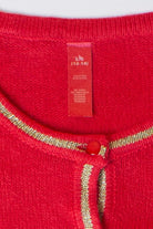 Vintage Red Reindeer Ugly Christmas Cardigan (2000s)