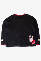Vintage Peeking Santas Christmas Cardigan (1990s)