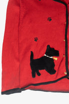 Dog Applique Ugly Christmas Cardigan (1990s)