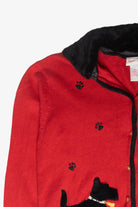 Dog Applique Ugly Christmas Cardigan (1990s)