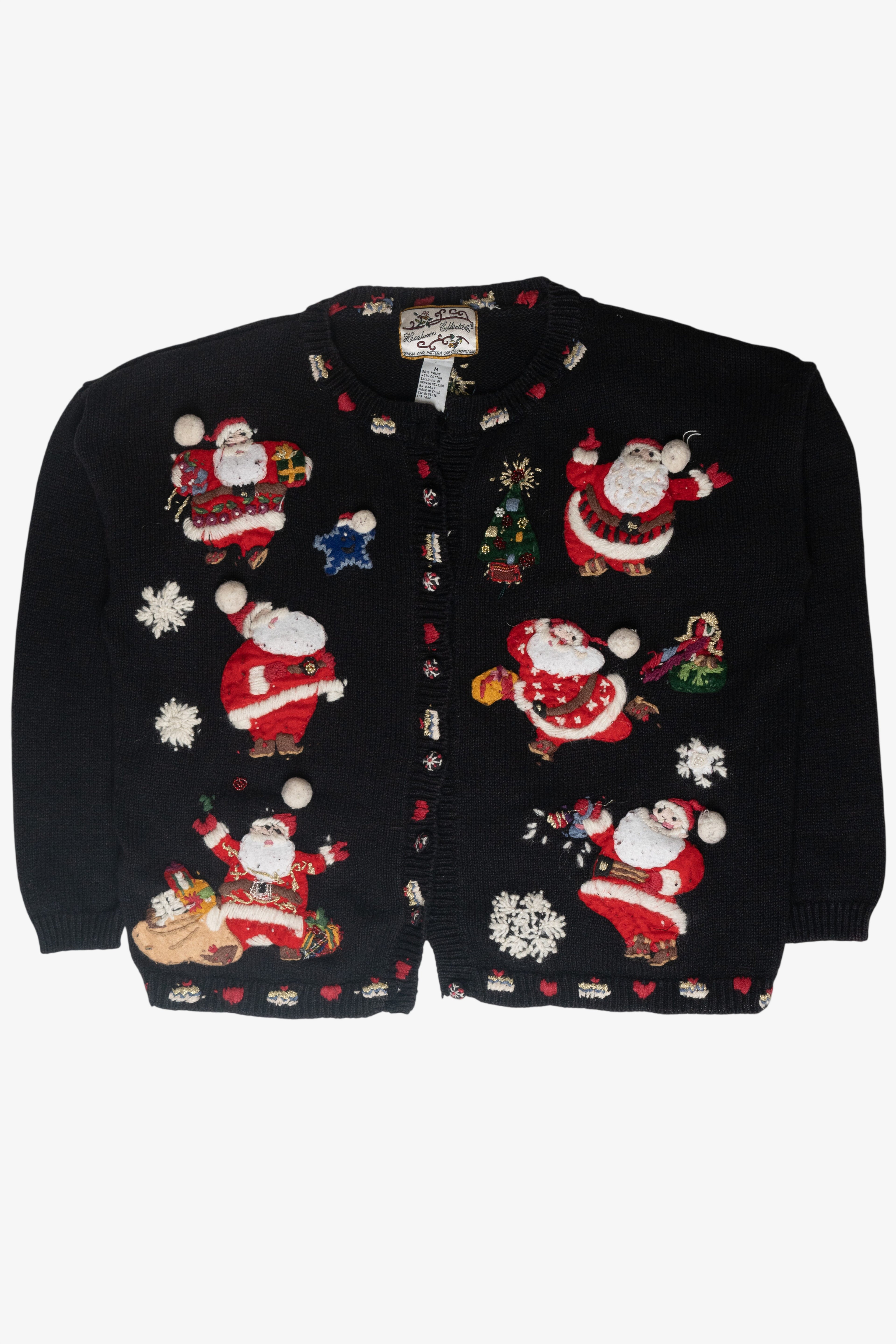 Jolly Santas Ugly Christmas Cardigan (2000s)