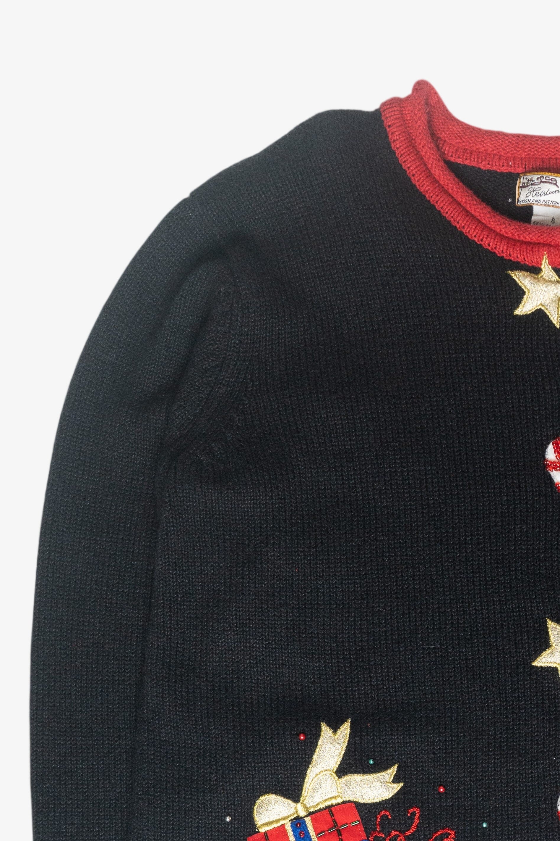 Santa Snowman Peek-a-Boo Ugly Christmas Cardigan (2000s) 