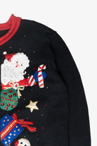 Santa Snowman Peek-a-Boo Ugly Christmas Cardigan (2000s) 