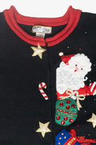 Santa Snowman Peek-a-Boo Ugly Christmas Cardigan (2000s) 