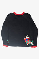 Santa Snowman Peek-a-Boo Ugly Christmas Cardigan (2000s) 