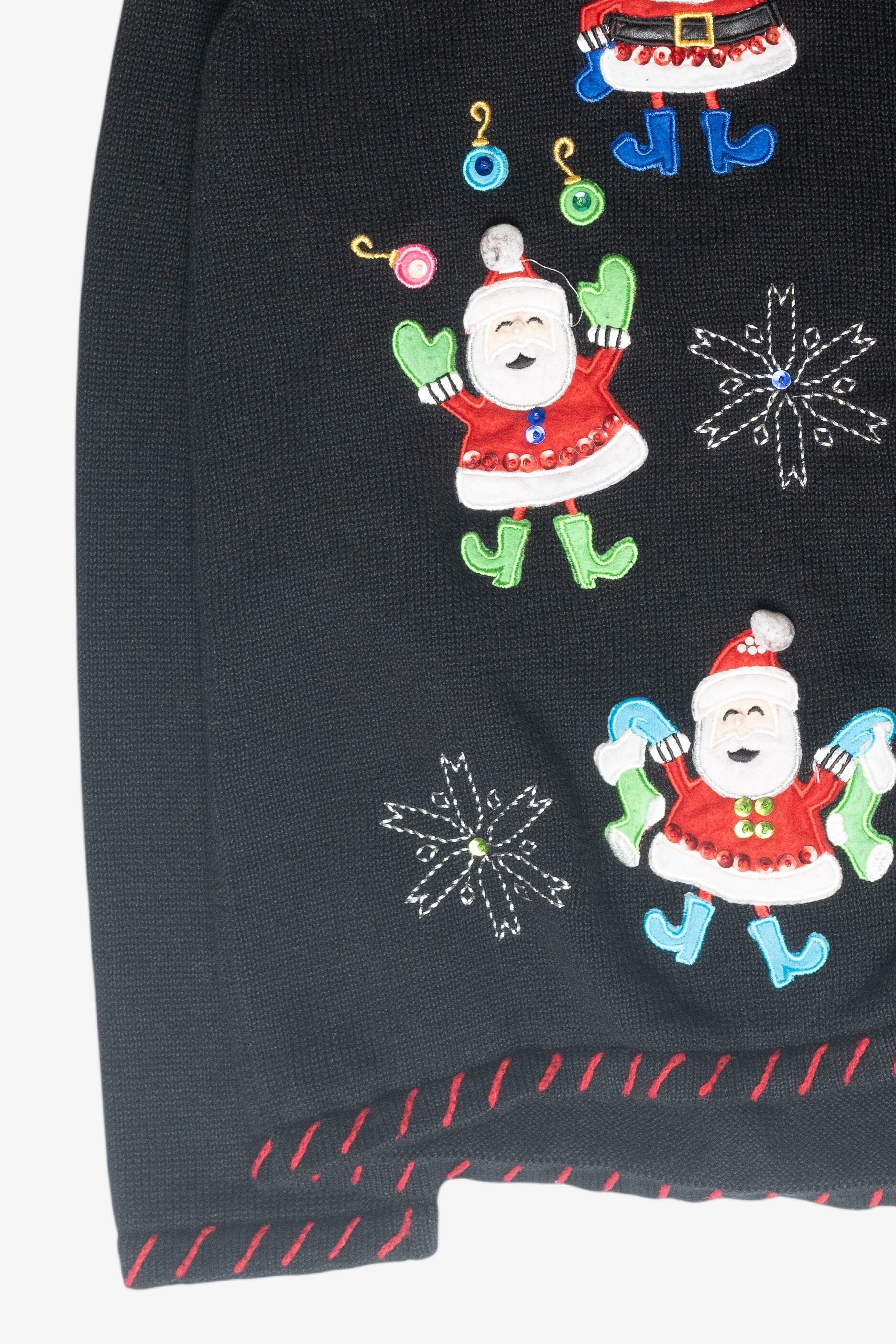 Stitched Santa Vintage Ugly Christmas Cardigan (2000s)