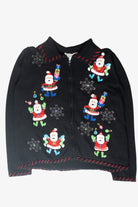 Stitched Santa Vintage Ugly Christmas Cardigan (2000s)