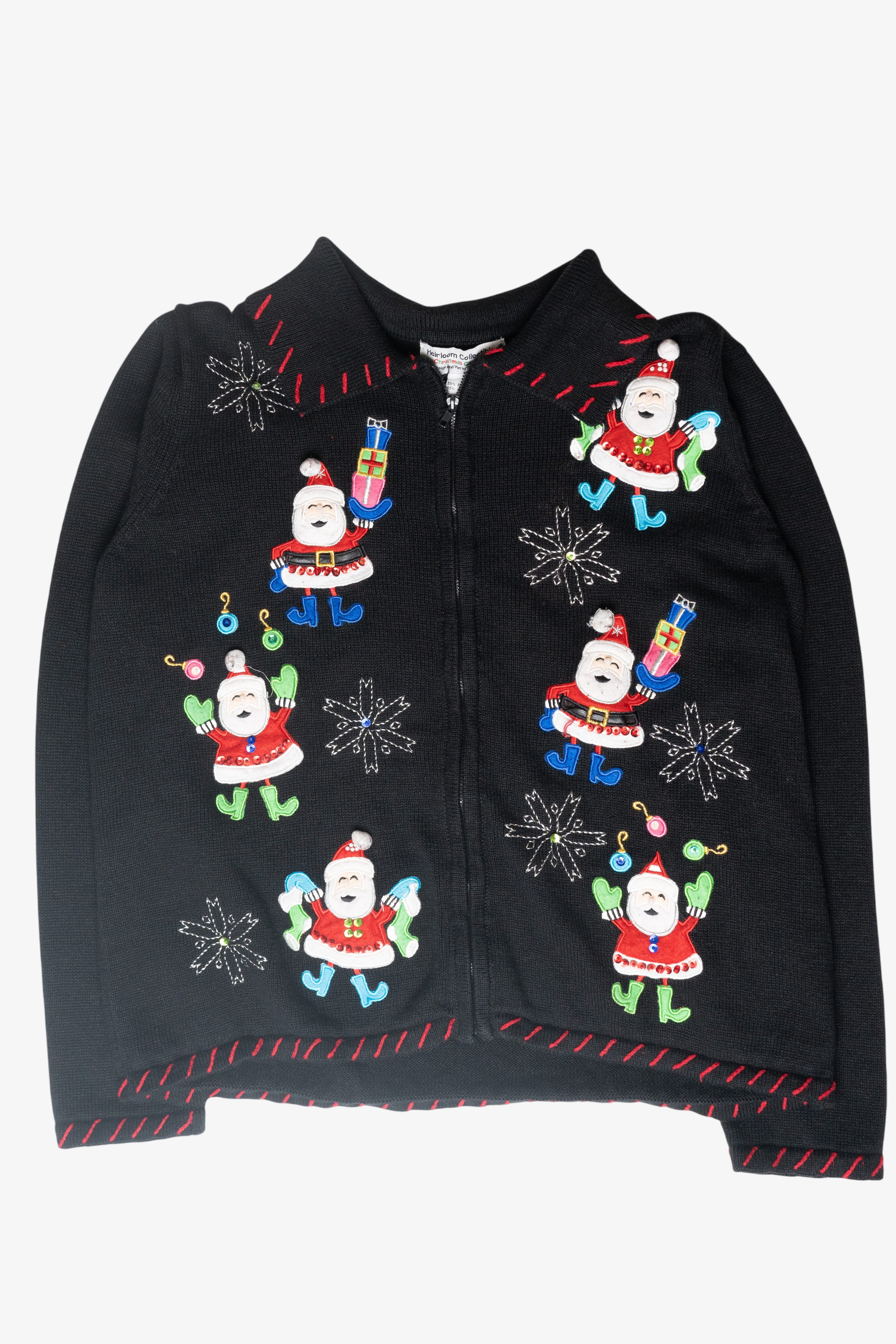 Stitched Santa Vintage Ugly Christmas Cardigan (2000s)