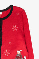Lady and Dog Vintage Ugly Christmas Cardigan (2000s)