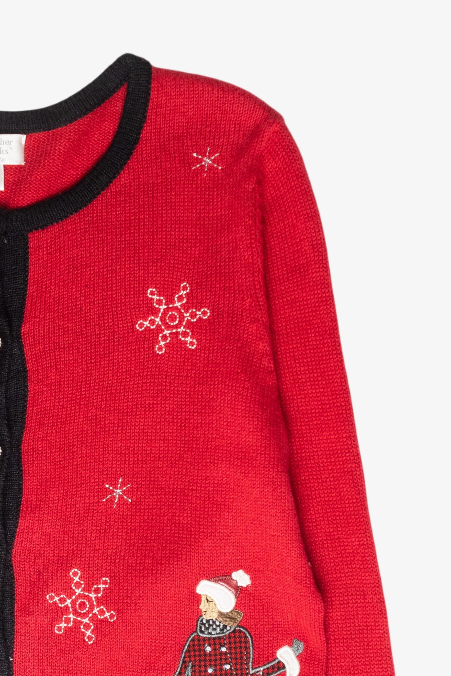 Lady and Dog Vintage Ugly Christmas Cardigan (2000s)