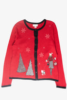 Lady and Dog Vintage Ugly Christmas Cardigan (2000s)