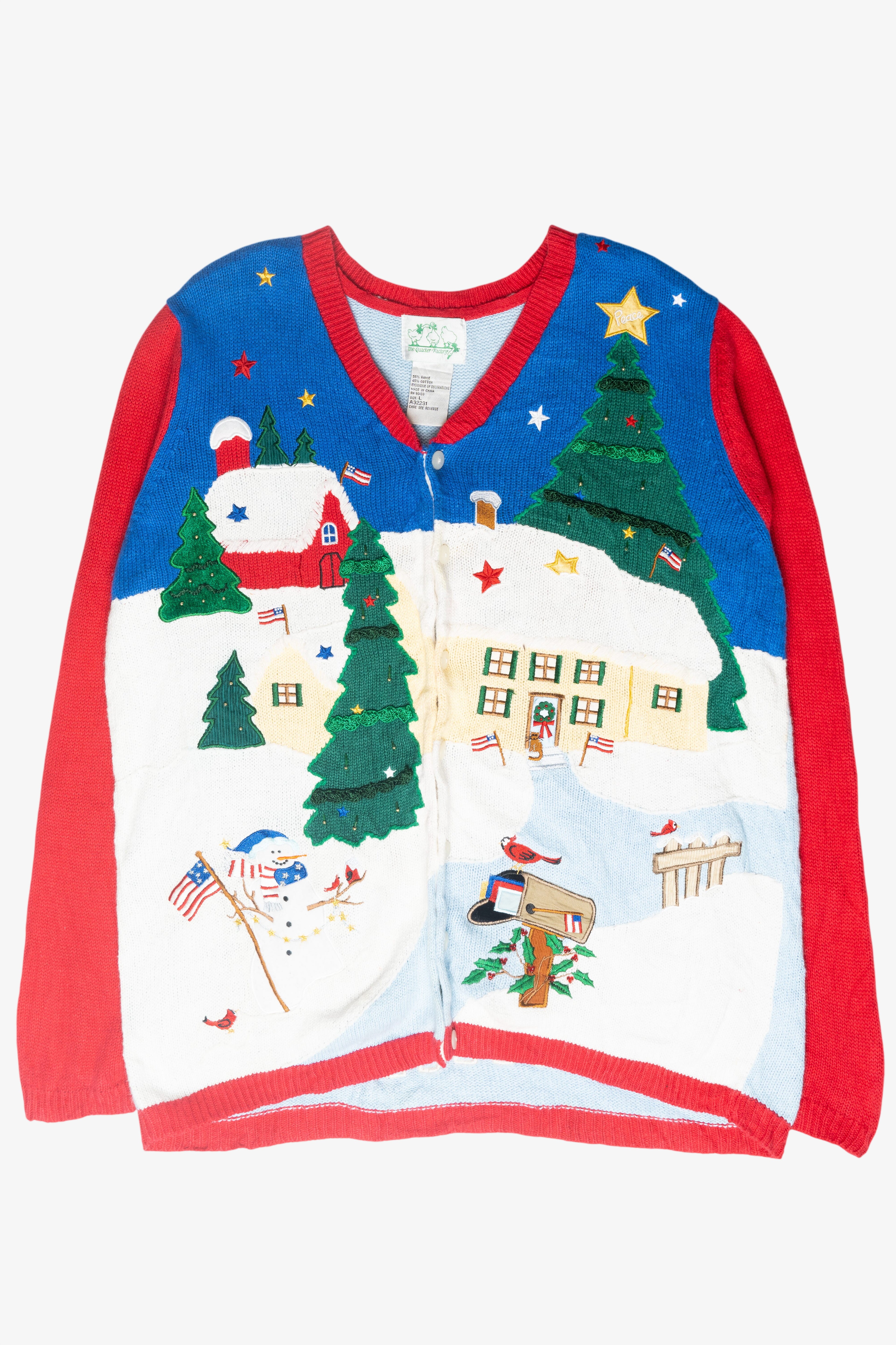 Patriotic USA Vintage Ugly Christmas Pullover (2000s)