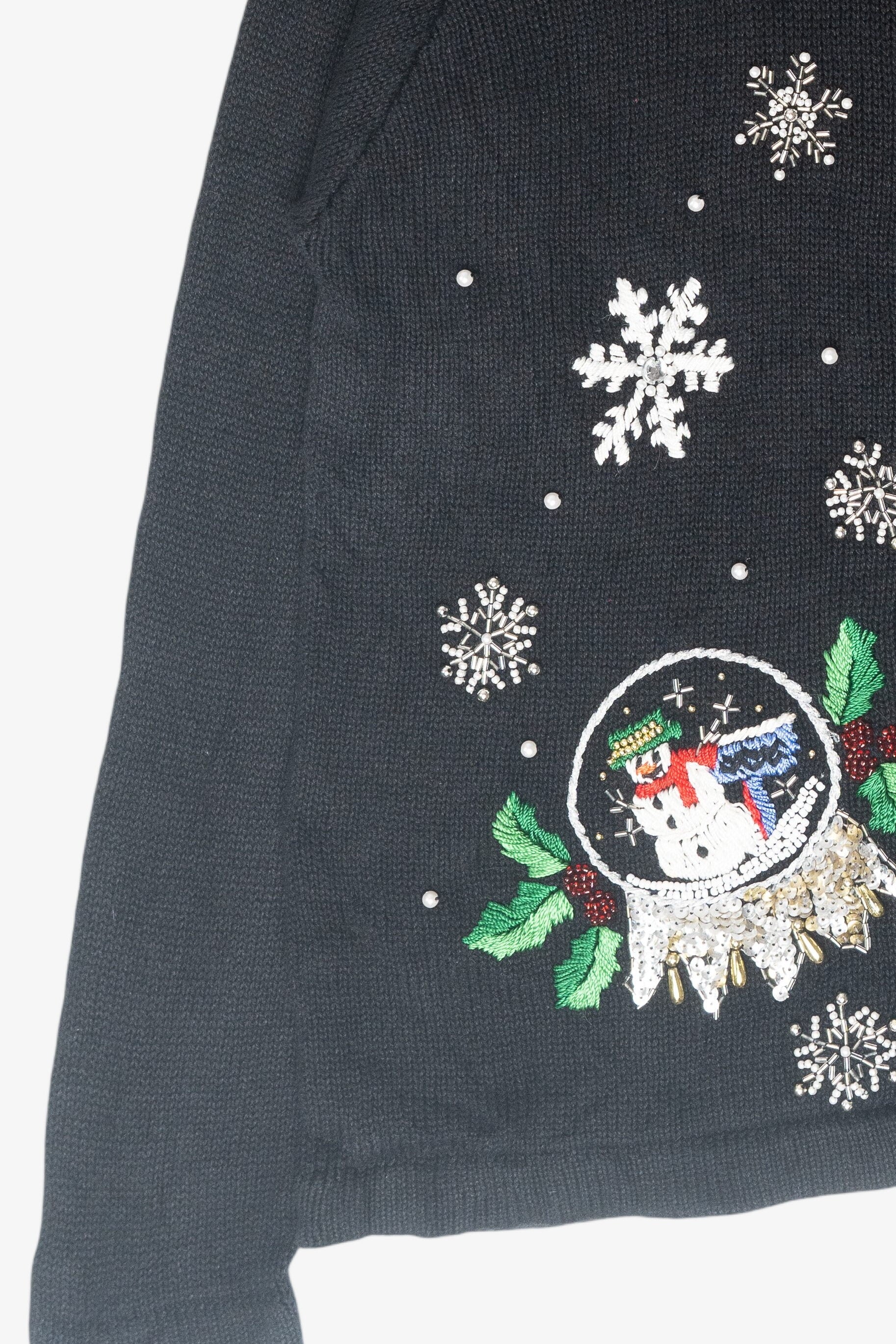 Snowglobe Vintage Ugly Christmas Zip Cardigan