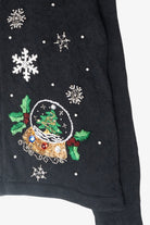 Snowglobe Vintage Ugly Christmas Zip Cardigan