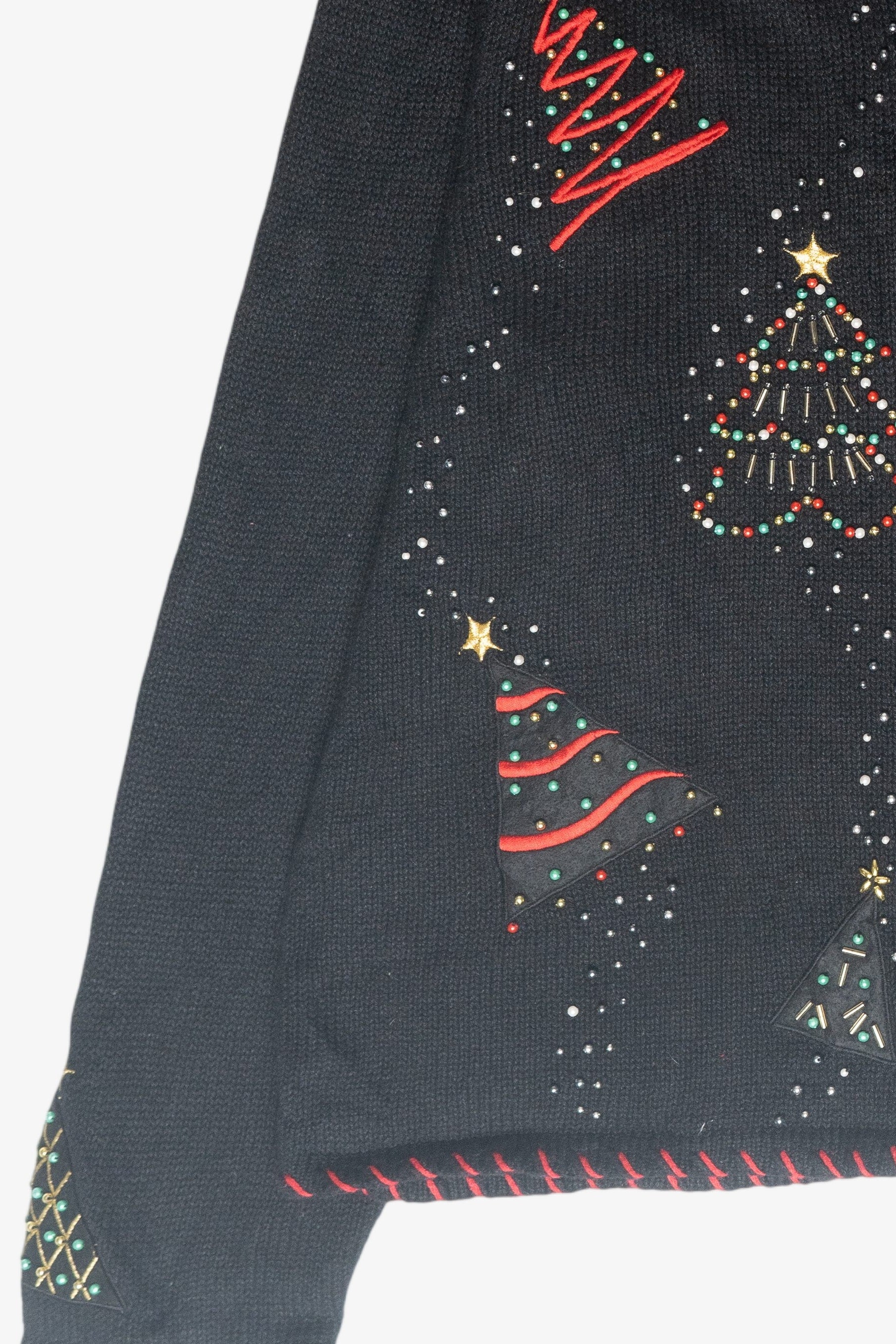 Beaded Tree Vintage Ugly Christmas Cardigan (2000s)