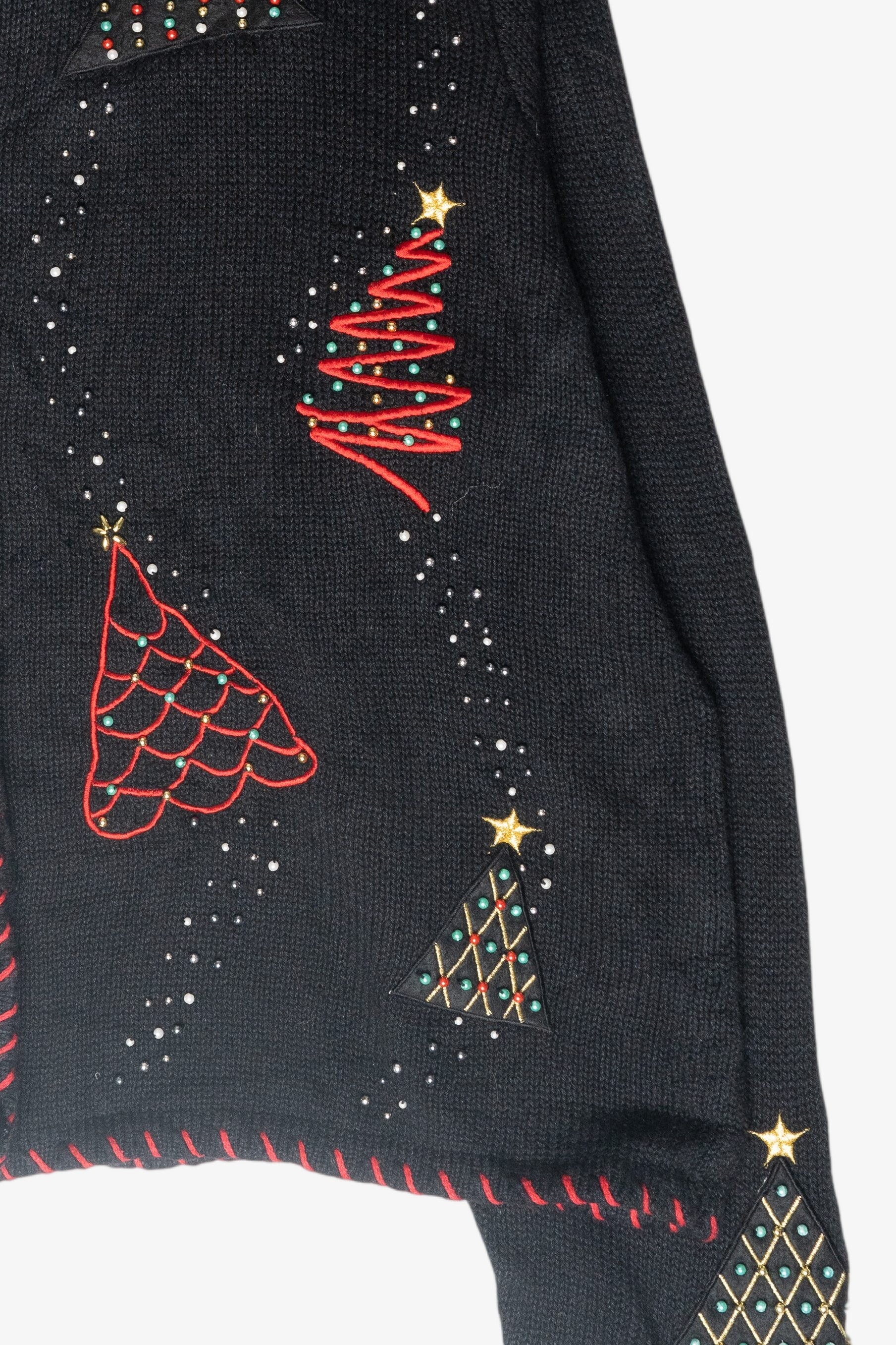 Beaded Tree Vintage Ugly Christmas Cardigan (2000s)