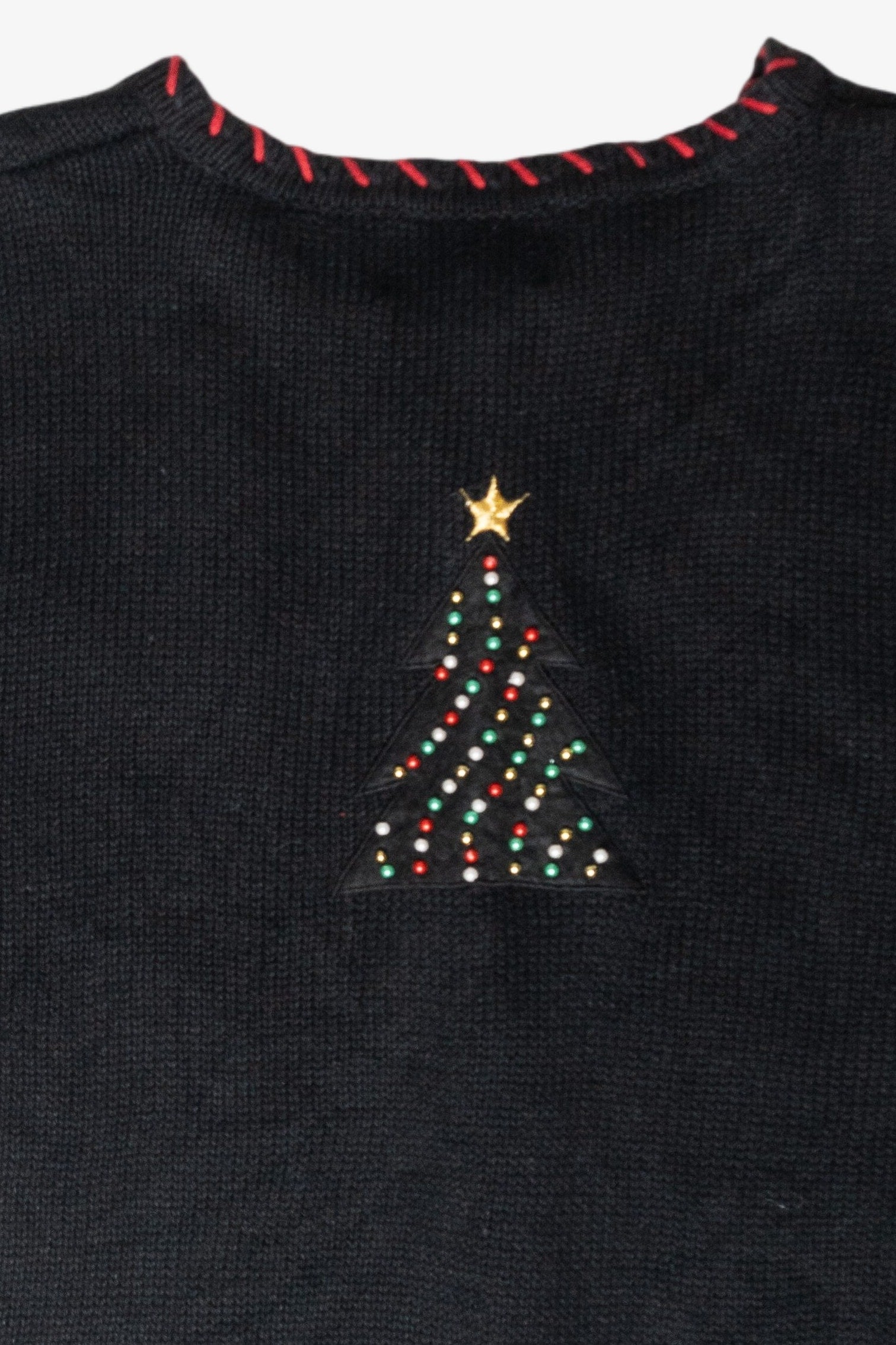 Beaded Tree Vintage Ugly Christmas Cardigan (2000s)
