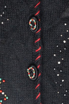 Beaded Tree Vintage Ugly Christmas Cardigan (2000s)