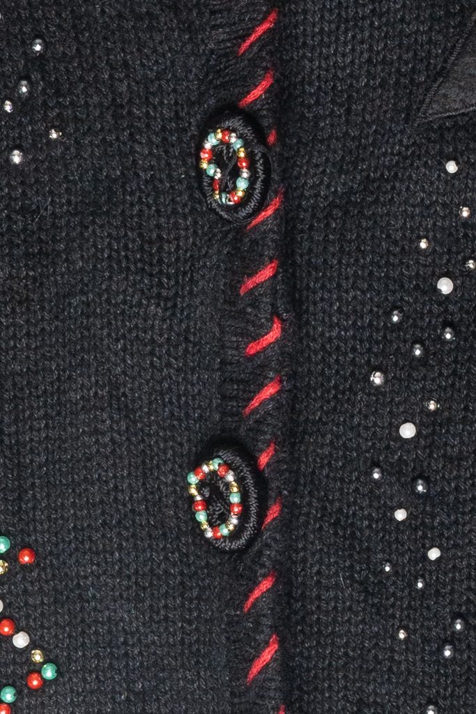 Beaded Tree Vintage Ugly Christmas Cardigan (2000s)