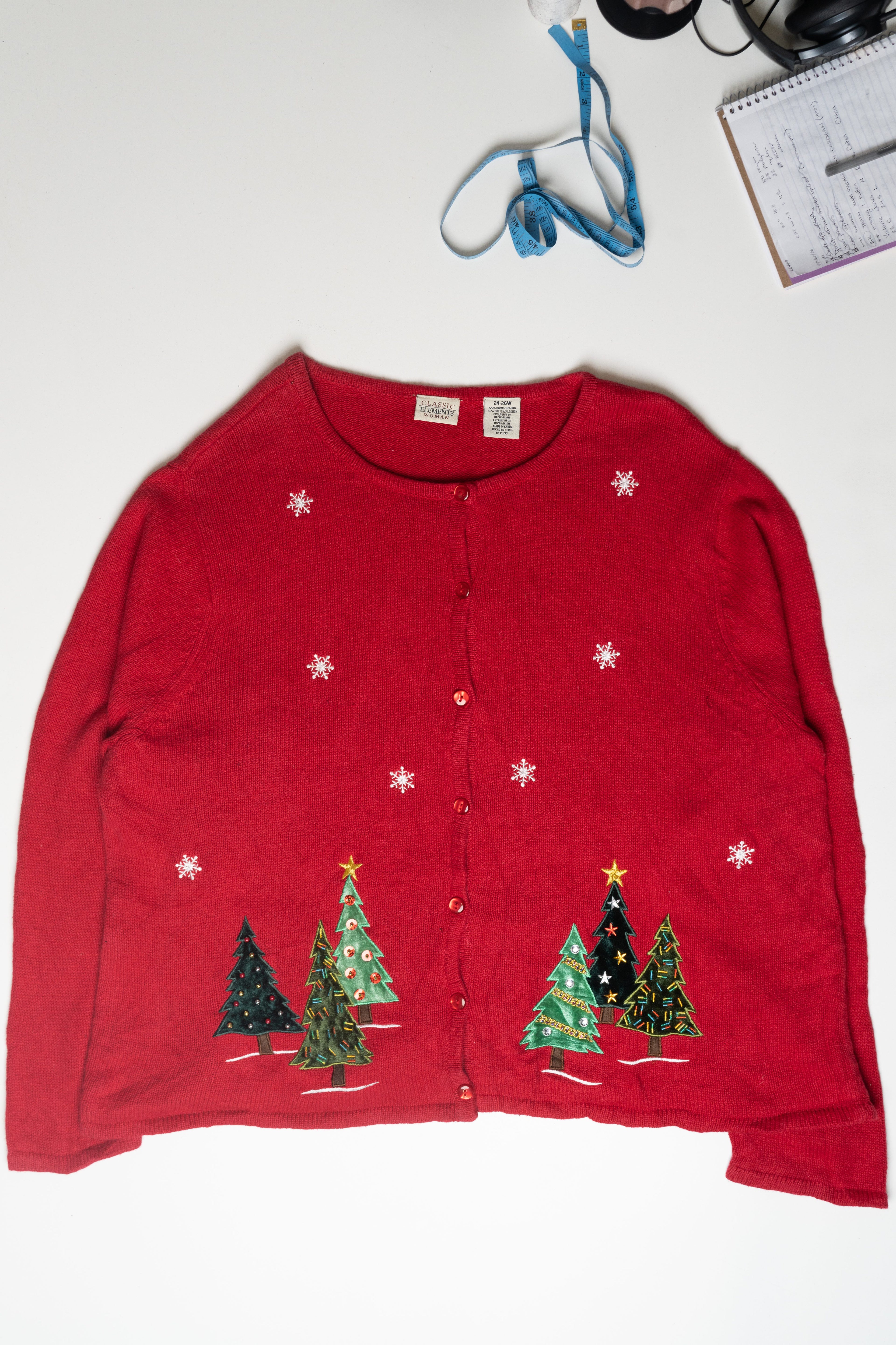 Christmas Trees Ugly Vintage Cardigan (2000s)