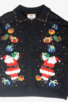 Christmas Presents Sequin Collar Vintage Ugly Cardigan (2000s)